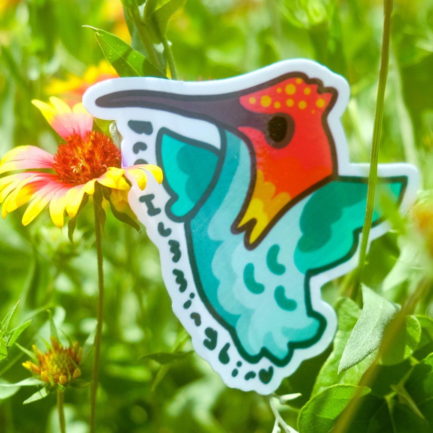 The Bee Hummingbird Sticker (3"x3.2")