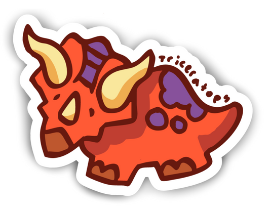 The Triceratops Sticker (2.9''x2.2'')