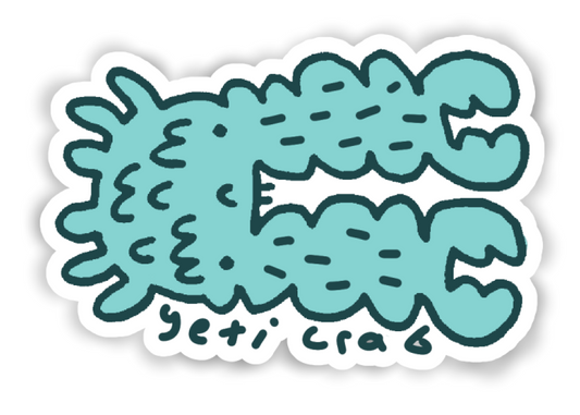The Yeti Crab Sticker (3.7"x2.4")